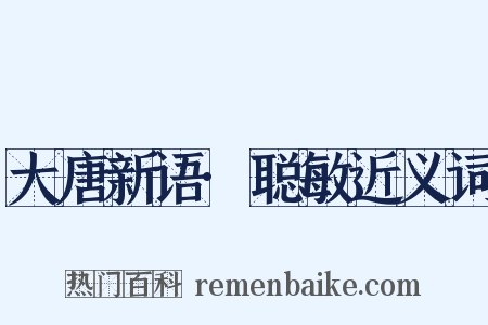 大唐新语·聪敏近义词是什么意思的图片